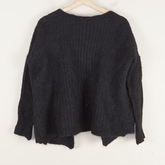 Free People Black Alpaca Open Front Cardigan Womens Sz XS - Picture 2 of 11